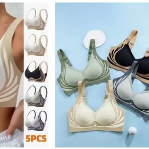 Seamless Comfort Bra Set - Black, Gray, Cream, Tan